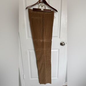 Neiman Marcus Men's Corduroy Flat Pants - Tan Brown